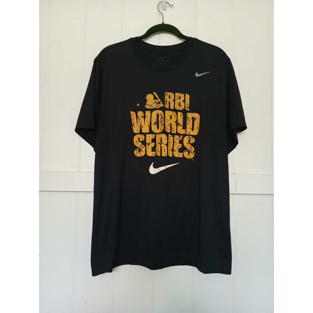 Nike RBI World Series Dri FIT Athletic T Shirt Mens XXL Black Softball Baseball